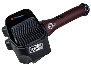 aFe Track Series Red Kevlar Carbon Fiber Cold Air Intake System w/ Black Pro 5R Filter